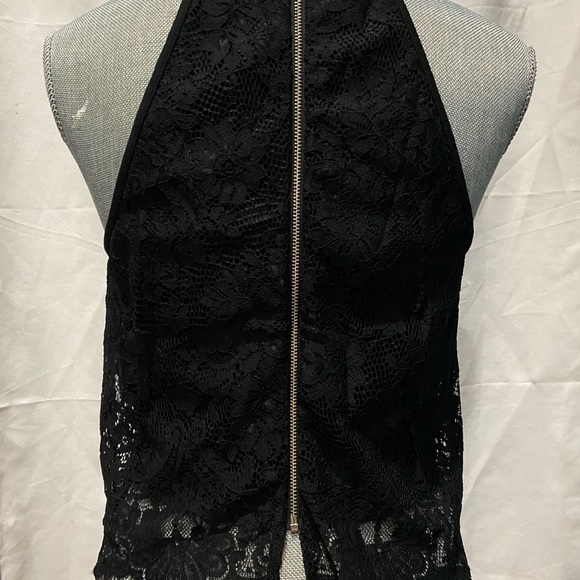 Bebe Lacey Tank Top w Zipper Back - Picture 2 of 3
